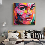 Portrait Face Oil painting Palette Knife Impasto figure canvas Hand Painted Francoise Nielly