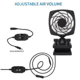 Aquarium Fan Automatic Temperature Control Tank Cooling 360 Rotating Fish Tank Fan Water Cooling Mute Detachable 110-240V