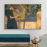Hand Painted Retro Famous Gustav Klimt Music Oil Painting Modern