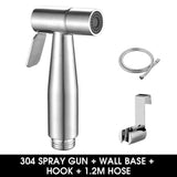 Handheld Toilet Bidet Sprayer Set Anal Vagina Flushing Hygienic Shower Spray Gun Stainless Steel Hand Bidet Faucet Toilet Shower