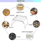 Portable Gas Stove Stand Rack Lightweight Stainless Steel Mini Foldable Stove Bracket Backpacking Fire Rack Stand