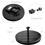 Solar Water Fountain Free-Standing Portable Fountain Bath Outdoor Decoration Powered Fountain for Garden Backyard Pond