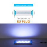 Slim Aquarium LED Light Clip Lamp Aquarium White Blue LED Lighting Waterproof Bright Fish Tank Plant Grow Lamp 18-58cm