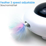 Cats Teaser Toys Automatic Feather Teaser UFO Turntable Cat Catching Training Toys Interactive Teaser Pet Steering Chasing Toy