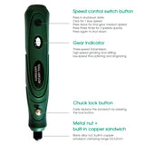 Cordless Grinder Electric Drill 3.6V Power Tools Grinder Heads 3-Speed Adjustable Engraving Pen Polishing Drilling Rotary Tool