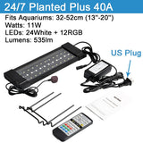 32-74cm Planted Aquarium LED Lighting Lamp 110V-240V Automated Timer Dimmer Fish Tank Light for Aquarium
