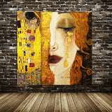 handmade Oil painting Reproduction Golden Tears by Gustav Klimt