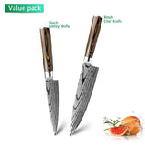 Kitchen Knife Chef Knives Japanese 7Cr17 440C High Carbon Stainless Steel Imitation Damascus Sanding