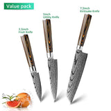 Kitchen Knife Chef Knives Japanese 7Cr17 440C High Carbon Stainless Steel Imitation Damascus Sanding
