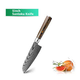 Kitchen Knife Chef Knives Japanese 7Cr17 440C High Carbon Stainless Steel Imitation Damascus Sanding