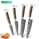 Kitchen Knife Chef Knives Japanese 7Cr17 440C High Carbon Stainless Steel Imitation Damascus Sanding