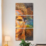 3 Panel Buddha colorful HQ Canvas Print Painting WITH FRAME