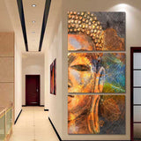 3 Panel Buddha colorful HQ Canvas Print Painting WITH FRAME
