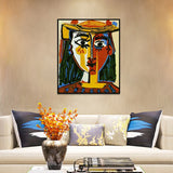 Pablo Picasso Woman in a Hat Cubism Wall Art Decor HQ Canvas Print Famous Artwork