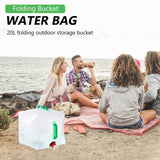 20L Folding Water Bag Portable Emergency Water Container with Double Handles Travelling Easy Carrying Folding Bucket