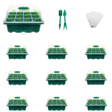 10 Sets 12 Hole Plastic Nursery Pots Seed Tray Grow Box PET Pot Garden Greenhouse Seeding Seed Planters Tray Growers Pot