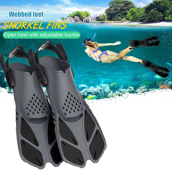 Anti Slip Snorkeling Diving Swimming Fins for Adults Women Men Water Sports Comfortable Adjustable Training Foot Flippers