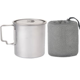 1pc Camping Titanium Pot Mug Cup Coffee Pot Outdoor 600ml Titanium Camping Picnic Mountain Climbing Drinking Cup