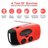 Solar Hand Crank RADIO Receiver Mini Portable AM/FM/WB Weather Radio With Multifunctional Flashlight Emergency Power supply/Bank