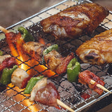 Stainless Steel Flat Card BBQ Stove Kits Camping Picnic Incinerator Charcoal Stove Camping Barbecue Heater Rack