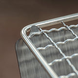 Stainless Steel Flat Card BBQ Stove Kits Camping Picnic Incinerator Charcoal Stove Camping Barbecue Heater Rack