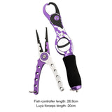 Fishing Pliers Controller Gear with Carabiner Buckle Fish Lip Gripper Grabber Tool for Outdoor Entertainment Tool