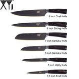 Xyj Kitchen Knife Cook Sets Damascus Pattern 7Cr17 Stainless Steel Chef Slicing Santoku Utility