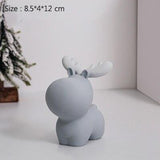 Christmas Gifts Miniature Model Sculpture Santa Elk Creative Piggy Bank Desk Decor Ornaments Cute Cartoon Animal Deer Figurine