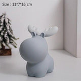 Christmas Gifts Miniature Model Sculpture Santa Elk Creative Piggy Bank Desk Decor Ornaments Cute Cartoon Animal Deer Figurine