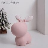 Christmas Gifts Miniature Model Sculpture Santa Elk Creative Piggy Bank Desk Decor Ornaments Cute Cartoon Animal Deer Figurine