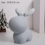 Christmas Gifts Miniature Model Sculpture Santa Elk Creative Piggy Bank Desk Decor Ornaments Cute Cartoon Animal Deer Figurine
