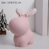 Christmas Gifts Miniature Model Sculpture Santa Elk Creative Piggy Bank Desk Decor Ornaments Cute Cartoon Animal Deer Figurine