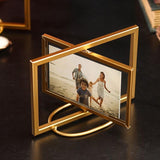 Home Decoration Ornaments Birthday Gifts Frame Golden Shelf With Glass Foldable Photo Frame Travel Accessories Nordic Fashion