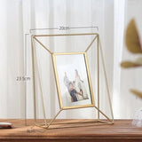 Home Decoration Ornaments Birthday Gifts Frame Golden Shelf With Glass Foldable Photo Frame Travel Accessories Nordic Fashion