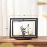 Home Decoration Ornaments Birthday Gifts Frame Golden Shelf With Glass Foldable Photo Frame Travel Accessories Nordic Fashion