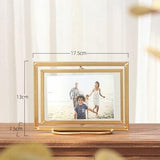 Home Decoration Ornaments Birthday Gifts Frame Golden Shelf With Glass Foldable Photo Frame Travel Accessories Nordic Fashion