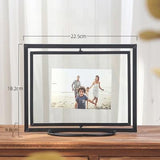 Home Decoration Ornaments Birthday Gifts Frame Golden Shelf With Glass Foldable Photo Frame Travel Accessories Nordic Fashion