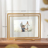 Home Decoration Ornaments Birthday Gifts Frame Golden Shelf With Glass Foldable Photo Frame Travel Accessories Nordic Fashion
