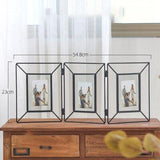 Home Decoration Ornaments Birthday Gifts Frame Golden Shelf With Glass Foldable Photo Frame Travel Accessories Nordic Fashion
