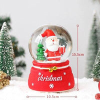 Christmas Crystal Ball Music Box with Light Snowflakes Xmas Christmas Snow Globe Glass Music Box Stant Claus Snowman Ornaments