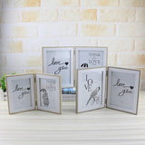Creative Household Wooden Three Floding Photo Frames Ornaments Glass Photo Frames Desktop Crafts Home Decoration Birthday Gifts