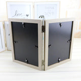Creative Household Wooden Three Floding Photo Frames Ornaments Glass Photo Frames Desktop Crafts Home Decoration Birthday Gifts