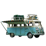 Home Decoration Classic Metal Bus Model Ornaments Antique Bus Figurines Metal Crafts Photography Props Kids Toys Birthday Gifts