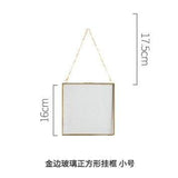 Nordic Light Luxury Gold Brass Hanging Frame 6 inch 8 inch Living Room Wall Hanging Decor Photo Frames Ornaments Wedding Gifts