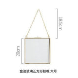 Nordic Light Luxury Gold Brass Hanging Frame 6 inch 8 inch Living Room Wall Hanging Decor Photo Frames Ornaments Wedding Gifts
