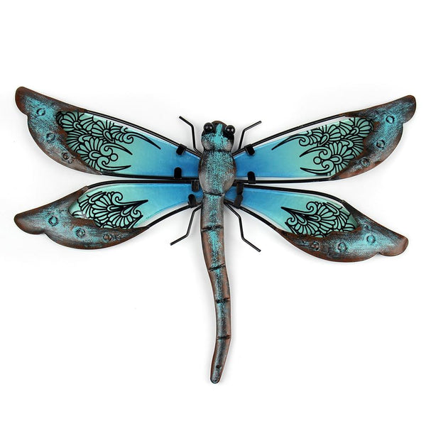 Handmade Metal Dragonfly Wall Artwork for Garden Decoration Miniaturas Animal Outdoor Statues and Sculptures for Yard Decoration