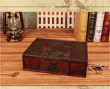 Retro Wooden Jewelry Storage Box Antique Storage Wooden Box ID Box with Lock Ornaments Cosmetic Boxes Household Decor Craft Gift