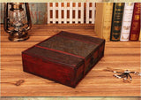 Retro Wooden Jewelry Storage Box Antique Storage Wooden Box ID Box with Lock Ornaments Cosmetic Boxes Household Decor Craft Gift