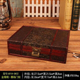 Retro Wooden Jewelry Storage Box Antique Storage Wooden Box ID Box with Lock Ornaments Cosmetic Boxes Household Decor Craft Gift