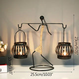 Handmade Metal Men Candlestick Ornament Home Decoration Candle Holder Candlestick Decor Miniature Model Handmade Figurines Art Gifts